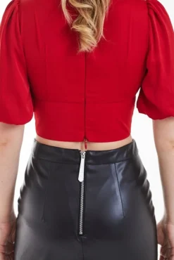 Women Double Second Cropped Wrapped Top