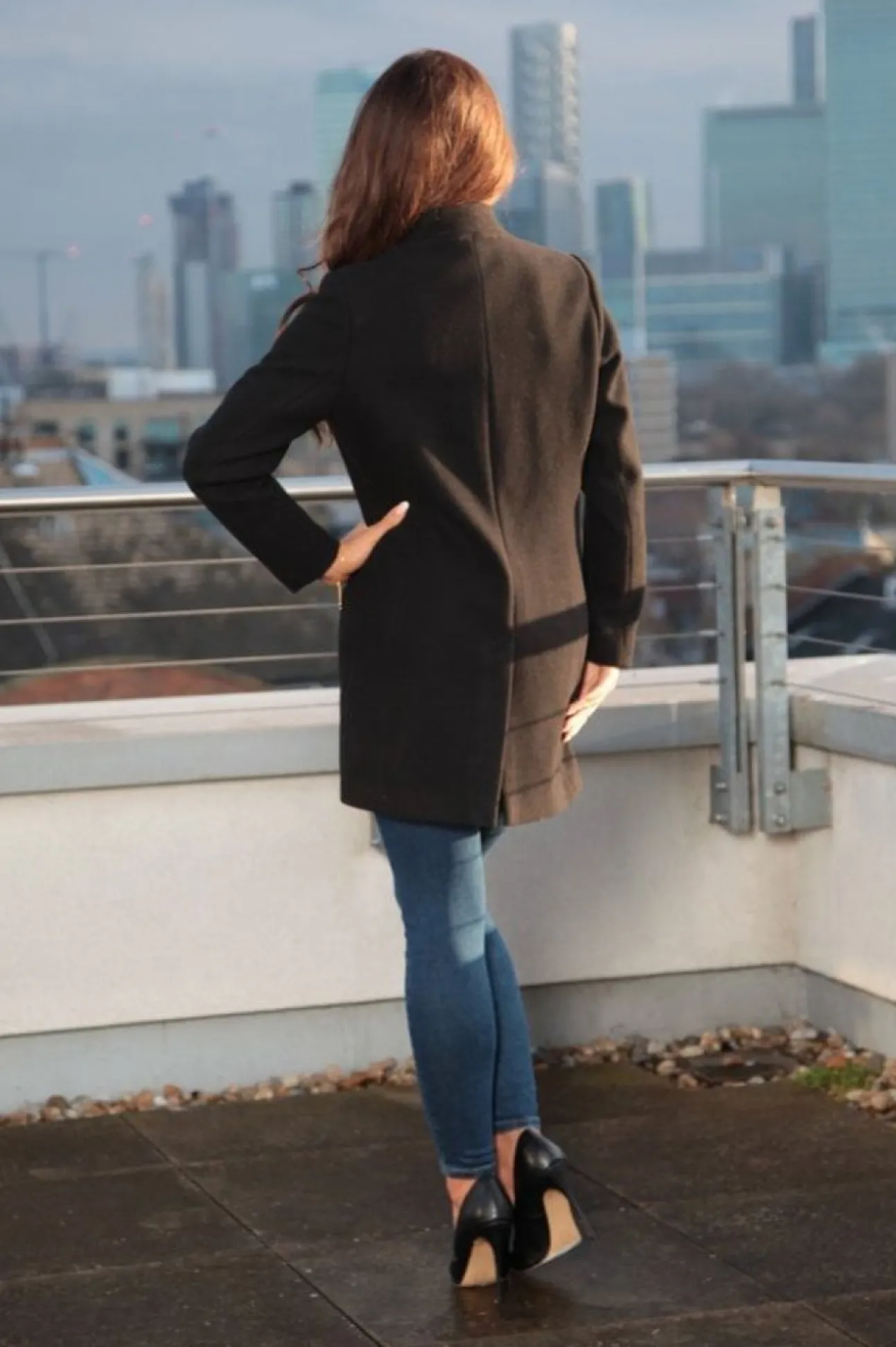Women Double Second Faux Wool Notch Neck Coat