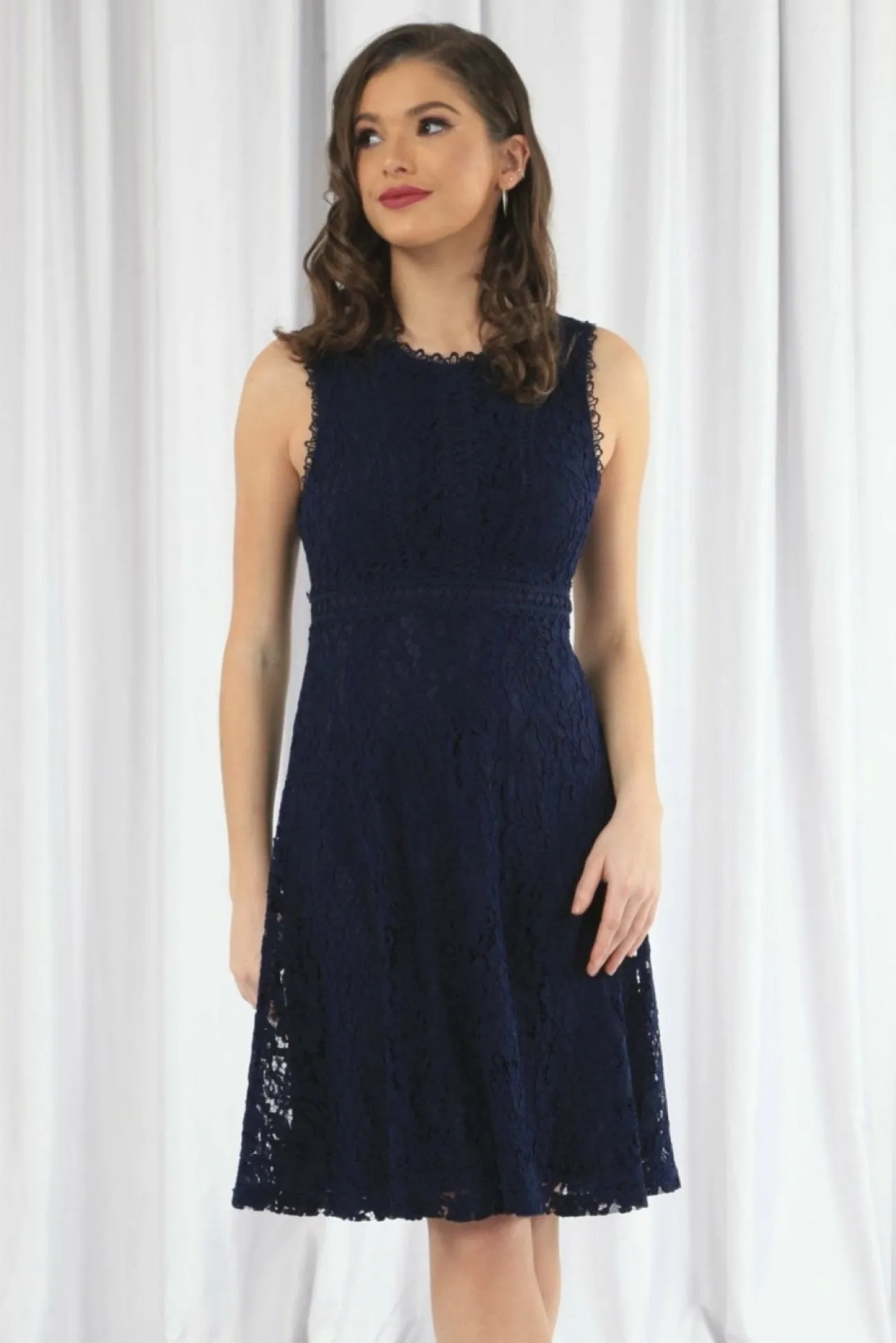 Women Double Second Fit And Flare Lace Dress
