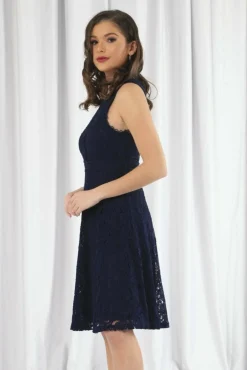 Women Double Second Fit And Flare Lace Dress