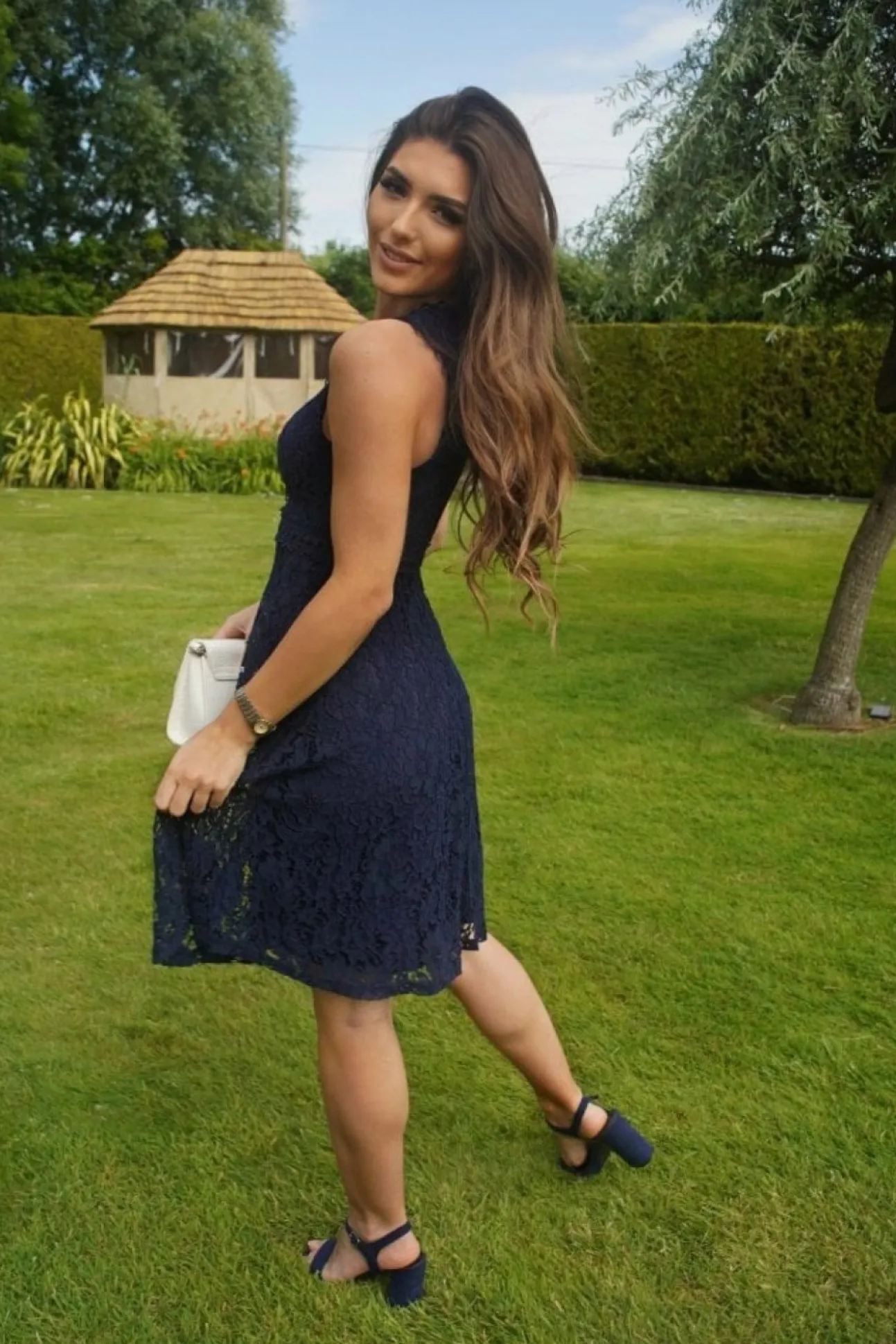 Women Double Second Fit And Flare Lace Dress