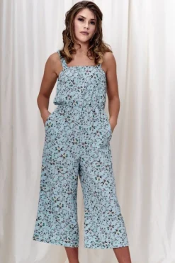 Women Double Second Floral Print Wide Leg Jumpsuit