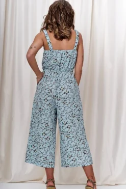 Women Double Second Floral Print Wide Leg Jumpsuit