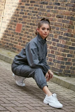 Women Double Second Grey Washed Cargo Trouser