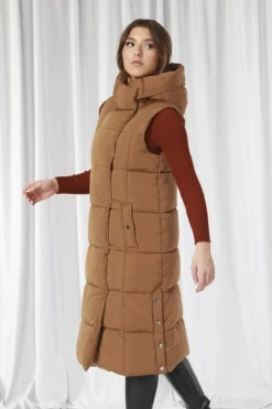 Women Double Second Long Lux Wrap Gilet Puffer