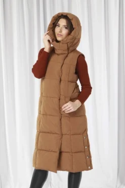 Women Double Second Long Lux Wrap Gilet Puffer