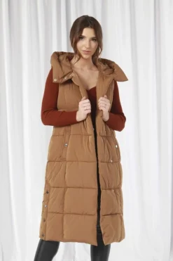 Women Double Second Long Lux Wrap Gilet Puffer