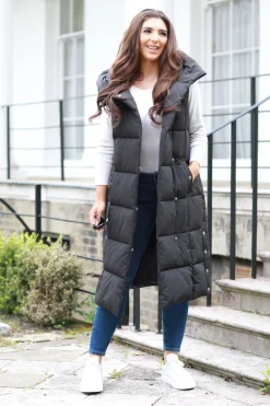Women Double Second Long Lux Wrap Gilet Puffer