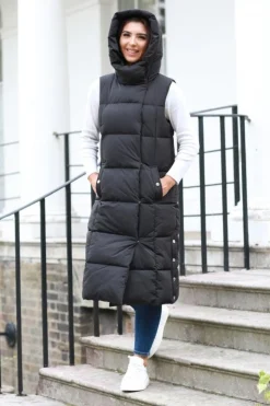 Women Double Second Long Lux Wrap Gilet Puffer