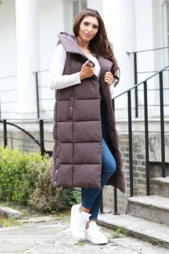 Women Double Second Long Lux Wrap Gilet Puffer