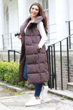 Women Double Second Long Lux Wrap Gilet Puffer
