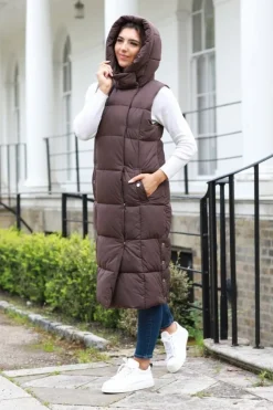 Women Double Second Long Lux Wrap Gilet Puffer