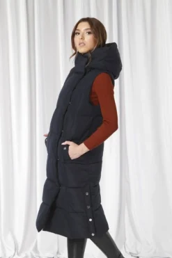 Women Double Second Long Lux Wrap Gilet Puffer