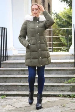 Women Double Second Long Puffer With Fur Collar