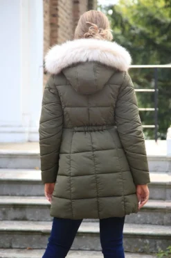 Women Double Second Long Puffer With Fur Collar