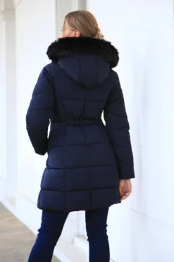 Women Double Second Long Puffer With Fur Collar