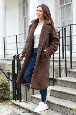 Women Double Second Longline Fur Teddy Coat