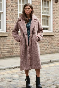 Women Double Second Longline Fur Teddy Coat