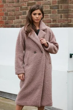 Women Double Second Longline Fur Teddy Coat