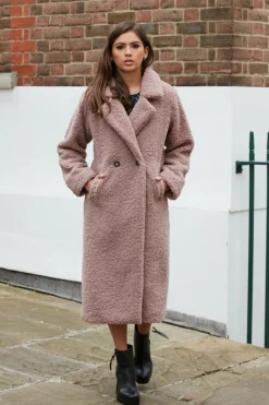 Women Double Second Longline Fur Teddy Coat