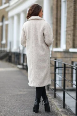Women Double Second Longline Fur Teddy Coat