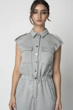 Women Double Second Marl Luxury Casual Jumpsuit