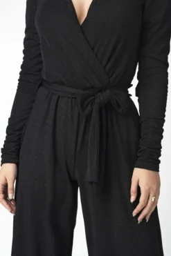 Women Double Second Metallic Stretch Jumpsuit