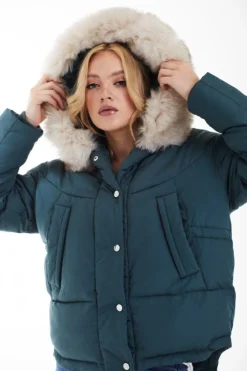 Women Double Second Oversized Dip Back Puffer