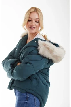 Women Double Second Oversized Dip Back Puffer