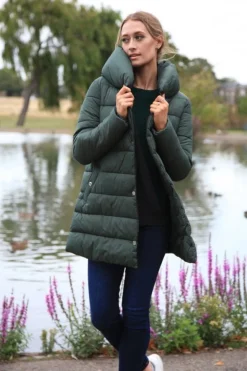 Women Double Second Padded Collar Puffer