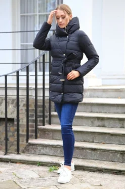 Women Double Second Padded Collar Puffer