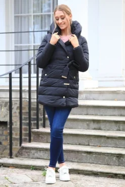 Women Double Second Padded Collar Puffer