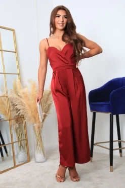 Women Double Second Strappy Wrap Front Jumpsuit