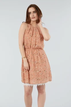Women Double Second Summer Floral Sleevless Dress