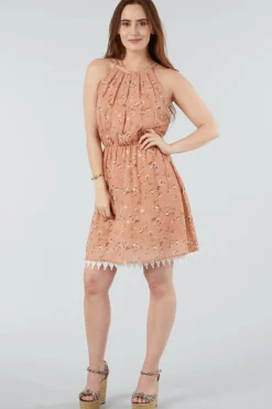 Women Double Second Summer Floral Sleevless Dress