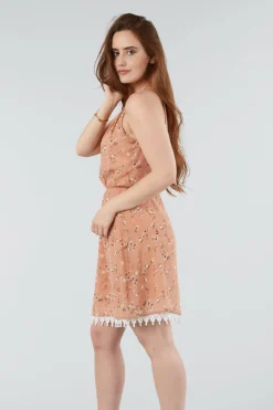 Women Double Second Summer Floral Sleevless Dress