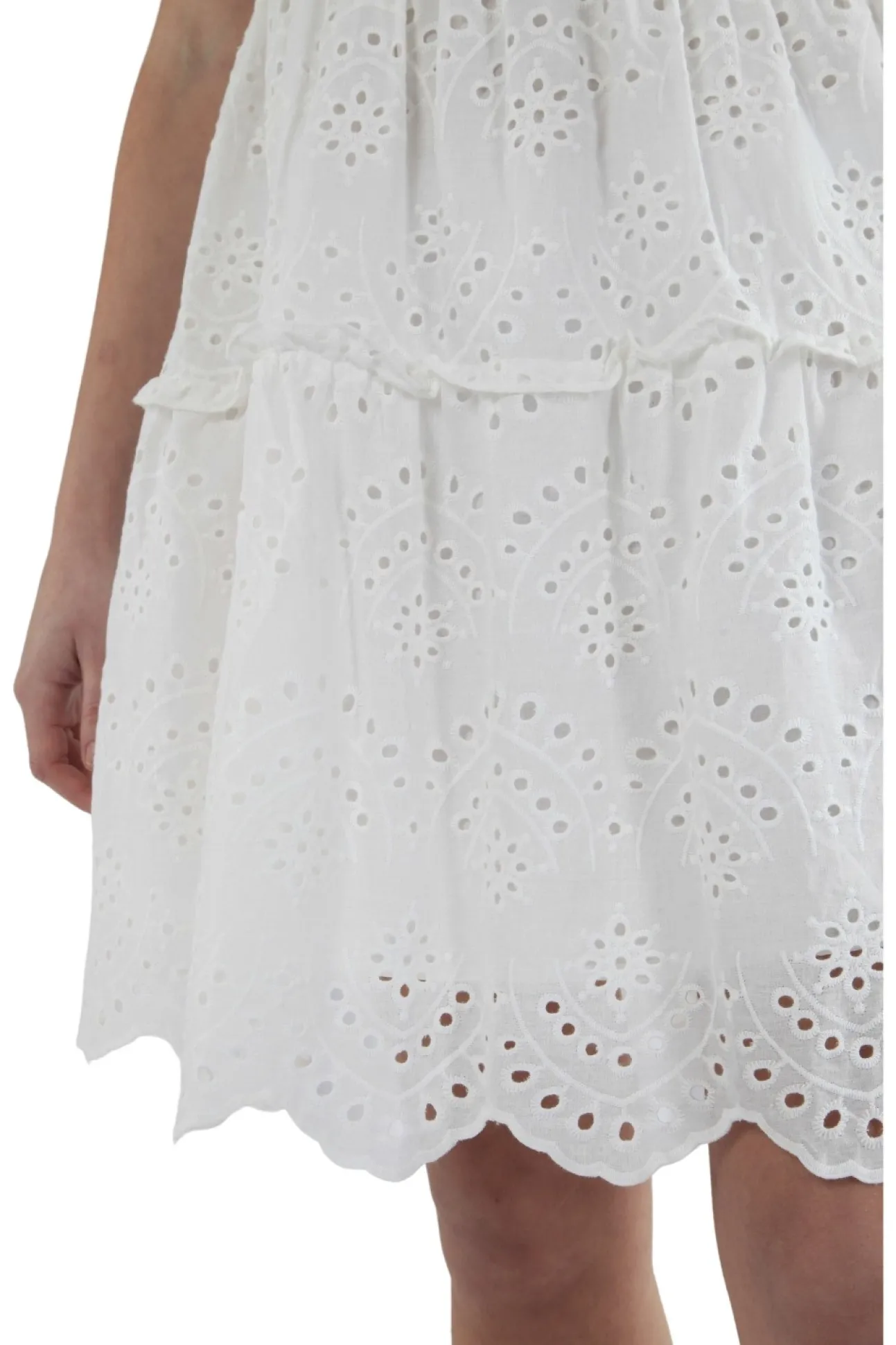 Women Double Second Tiered Broderie Dress