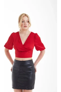 Women Double Second Vegan Leather Skirt