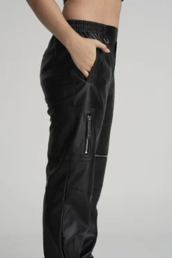 Women Double Second Vegan Leather Utility Trousers