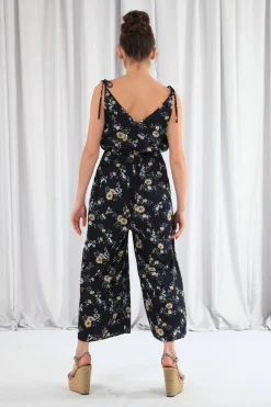 Women Double Second Wide Leg Jumpsuit With Frill Front