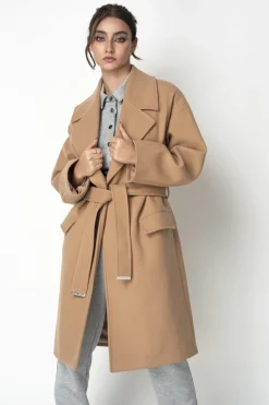 Women Double Second Wrap Collar Coat