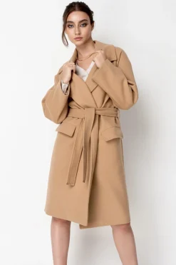 Women Double Second Wrap Collar Coat