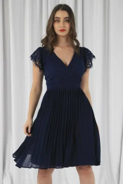 Women Double Second Wrap Lace Chiffon Dress