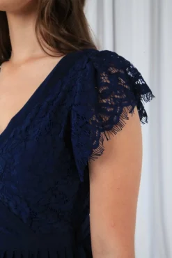 Women Double Second Wrap Lace Chiffon Dress