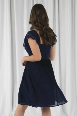 Women Double Second Wrap Lace Chiffon Dress