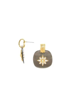 Women Elka London Alexa Square Blacklip Post Earrings