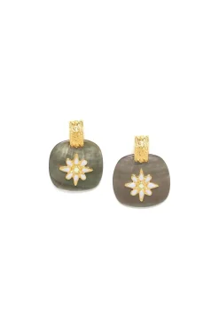 Women Elka London Alexa Square Blacklip Post Earrings