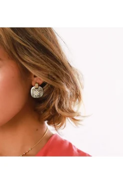 Women Elka London Alexa Square Blacklip Post Earrings