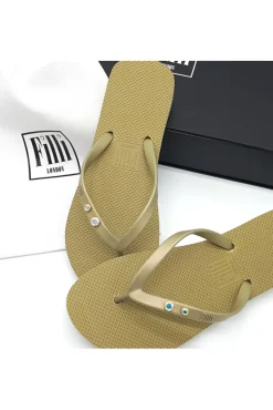 Women Filli London Aurora Crystal Duo Luxury Flip Flops