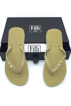 Women Filli London Aurora Crystal Duo Luxury Flip Flops